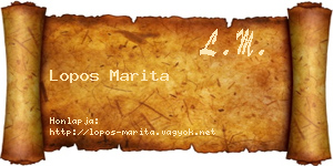 Lopos Marita névjegykártya